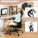 Mesh Office Chair with Adaptive Lumbar Support Flip-up Armrests Reclining Backrest-Black by LJGDeals