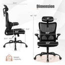 Mesh Office Chair with Adaptive Lumbar Support Flip-up Armrests Reclining Backrest-Black by LJGDeals