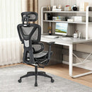 Mesh Office Chair with Tilting Backrest and Retractable Footrest-Gray by LJGDeals
