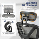 Mesh Office Chair with Tilting Backrest and Retractable Footrest-Gray by LJGDeals