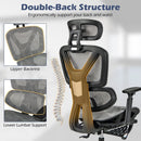Mesh Office Chair with Tilting Backrest and Retractable Footrest-Gray by LJGDeals
