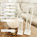 Tall Farmhouse White Metal Lanterns, Set of 2 by Decor Steals