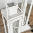 Tall Farmhouse White Metal Lanterns, Set of 2 by Decor Steals