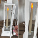 Tall Farmhouse White Metal Lanterns, Set of 2 by Decor Steals