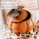 Indoor/Outdoor Metal Pumpkin with Lid by Decor Steals