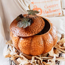 Indoor/Outdoor Metal Pumpkin with Lid by Decor Steals