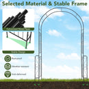 7.9 Feet Metal Garden Arch Backdrop Stand with Fence for Climbing Plants-Black by LJGDeals