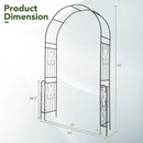 7.9 Feet Metal Garden Arch Backdrop Stand with Fence for Climbing Plants-Black by LJGDeals