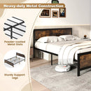 Metal Bed Frame with Headboard and Footboard by LJGDeals