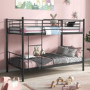 Metal Bunk Bed with Ladder and Full-length Guardrails by LJGDeals