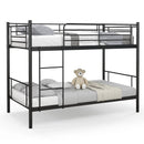 Metal Bunk Bed with Ladder and Full-length Guardrails by LJGDeals