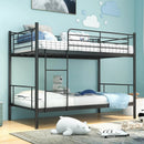 Metal Bunk Bed with Ladder and Full-length Guardrails by LJGDeals