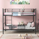 Metal Bunk Bed with Ladder and Full-length Guardrails by LJGDeals