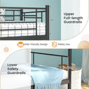 Metal Bunk Bed with Ladder and Full-length Guardrails by LJGDeals