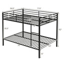 Metal Bunk Bed Full Over Full with Length Safety Guardrail-Black by LJGDeals
