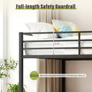Metal Bunk Bed Full Over Full with Length Safety Guardrail-Black by LJGDeals