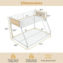Metal Bunk Bed Twin Over Full with Full Length Safety Guardrail and Ramp Ladder by LJGDeals