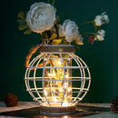 7.3" H Metal Cage LED Lantern Battery Powered Lamp(White)