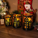 7" H Etched Metal Candle Holder Christmas Decorations