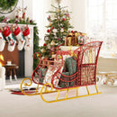 Metal Christmas Santa Sleigh Basket 2-Tier Xmas Santa's Gift Storage Sleigh by LJGDeals