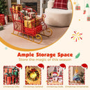 Metal Christmas Santa Sleigh Basket 2-Tier Xmas Santa's Gift Storage Sleigh by LJGDeals