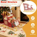 Metal Christmas Santa Sleigh Basket 2-Tier Xmas Santa's Gift Storage Sleigh by LJGDeals