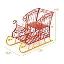 Metal Christmas Santa Sleigh Basket 2-Tier Xmas Santa's Gift Storage Sleigh by LJGDeals