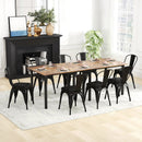 Metal Dining Chair Set of 4 Stackable Kitchen Chairs with Removable Backs and PU Leather Cushioned Seat-Black by LJGDeals