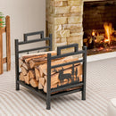 18.5 Inch Metal Firewood Rack with Dual Handles by LJGDeals