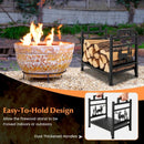 18.5 Inch Metal Firewood Rack with Dual Handles by LJGDeals
