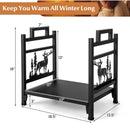 18.5 Inch Metal Firewood Rack with Dual Handles by LJGDeals