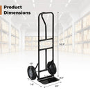 Metal Hand Truck Heavy-Duty 600 LBS Moving Dolly Cart with P-Handle and 10inch Rubber Wheels by DirectDeals