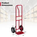 Metal Hand Truck Heavy-Duty 600 LBS Moving Dolly Cart with P-Handle and 10inch Rubber Wheels by LJGDeals