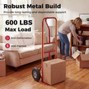 Metal Hand Truck Heavy-Duty 600 LBS Moving Dolly Cart with P-Handle and 10inch Rubber Wheels by DirectDeals