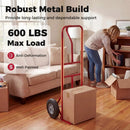 Metal Hand Truck Heavy-Duty 600 LBS Moving Dolly Cart with P-Handle and 10inch Rubber Wheels by LJGDeals
