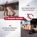 Metal Hand Truck Heavy-Duty 600 LBS Moving Dolly Cart with P-Handle and 10inch Rubber Wheels by LJGDeals