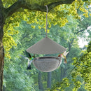 Metal Hanging Bird Feeder and Bath with Weatherproof Dome by DirectDeals