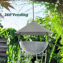 Metal Hanging Bird Feeder and Bath with Weatherproof Dome by LJGDeals