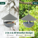 Metal Hanging Bird Feeder and Bath with Weatherproof Dome by LJGDeals