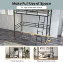 Metal Loft Twin Bed Frame Single High Loft Bed-Black by LJGDeals