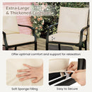Metal Outdoor Dining Chair Set of 2 Stackable Patio Chairs with Armrests-Beige by LJGDeals