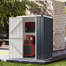 4 x 3 FT Metal Outdoor Storage Shed with Lockable Door-Gray by LJGDeals