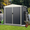 7 x 4 Feet Metal Outdoor Storage Shed with Lockable Door-Gray by LJGDeals