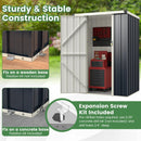 4 x 3 FT Metal Outdoor Storage Shed with Lockable Door-Gray by LJGDeals