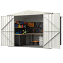 7.5 x 6.3 FT Metal Outdoor Storage Shed with Lockable Door-Gray by DirectDeals
