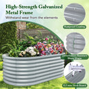 5 x 3 x 2 Feet Metal Oval Raised Garden Bed with Open Bottom Design-Gray by DirectDeals