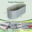 5 x 3 x 2 Feet Metal Oval Raised Garden Bed with Open Bottom Design-Gray by LJGDeals