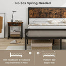 Platform Full/Queen Bed with Rustic Headboard and Footboard by LJGDeals
