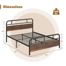 Twin/Full/Queen Size Bed Frame with Industrial Headboard by LJGDeals
