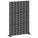 Metal Privacy Screen 72 x 48 Inch Freestanding Fence Panel Indoor Outdoor-Black by LJGDeals